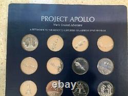 PROJECT APOLLO Franklin Mint 20 Sterling Silver Medals- Silver flown- Apollo 13