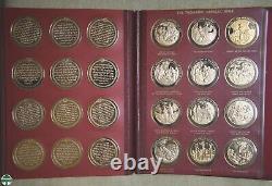 Pair Of Thomason Medallic Bible Medal Sets In Custom Franklin Mint Albums