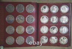 Pair Of Thomason Medallic Bible Medal Sets In Custom Franklin Mint Albums