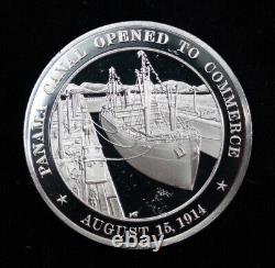 Panama Canal opened Franklin Mint 1914 925 silver American History round C1059
