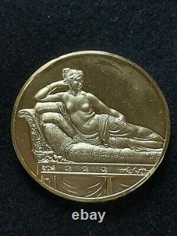 Pauline Borghese As Venus Franklin Mint 2 Ounces Gold Plated Silver Medal #KSR34