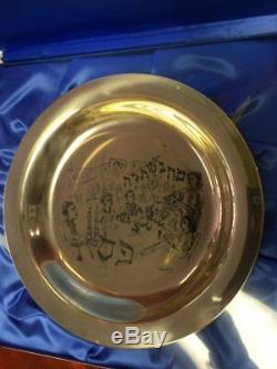 Pesach Sterling Silver Passover Plates by Chaim Gross Mint #407