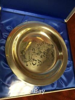 Pesach Sterling Silver Passover Plates by Chaim Gross Mint #407