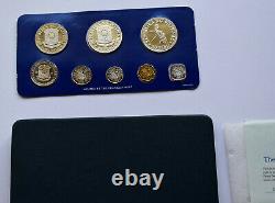 Philippines Silver Proof Set 1976 Pilipinas 5 25 50 Piso Sentimos F. A. O Fao