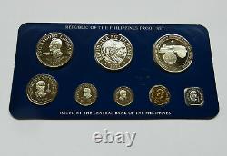 Philippines Silver Proof Set 1977 Pilipinas 5 25 50 Piso Sentimos Manuel Quezon