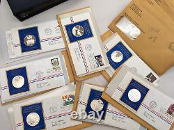 Postmasters Of America 21 Medallic First Day Covers 1974 Sterling Silver set