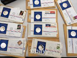 Postmasters Of America 21 Medallic First Day Covers 1974 Sterling Silver set