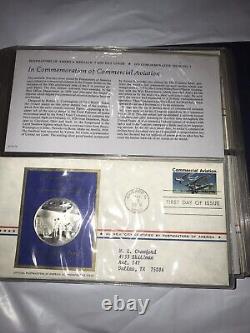 Postmasters of America Metallic First Day Covers 1976 Sterling Silver 14 Medals