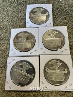 Postmasters of America Sterling Silver Medal Coins. Franklin Mint. Lot of 5