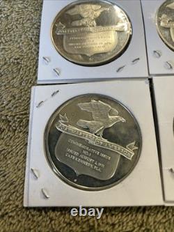 Postmasters of America Sterling Silver Medal Coins. Franklin Mint. Lot of 5