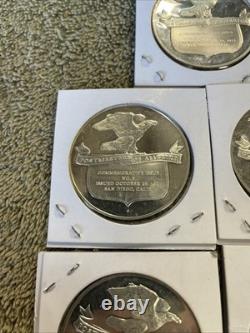 Postmasters of America Sterling Silver Medal Coins. Franklin Mint. Lot of 5