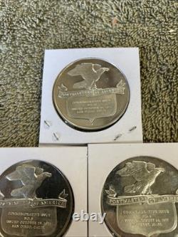 Postmasters of America Sterling Silver Medal Coins. Franklin Mint. Lot of 5