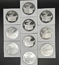 Postmasters of America Sterling Silver Medal Coins. Franklin Mint. Lot of Ten