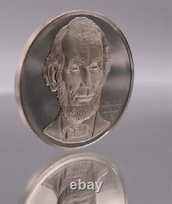 President Abraham Lincoln Franklin mint 1oz + 925 Sterling Silver round C2747