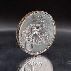President Richard M Nixon Franklin Mint 1oz 925 Sterling Silver round C3878