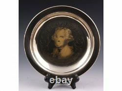 President Thomas Jefferson Franklin Mint Sterling Silver Plate Inlaid 22k Gold