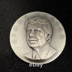 RARE 1976 Jimmy Carter Silver Medal 1.83ozt. 999 Beautiful And 3d design Coin