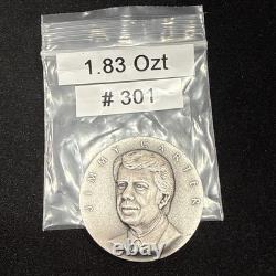 RARE 1976 Jimmy Carter Silver Medal 1.83ozt. 999 Beautiful And 3d design Coin