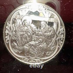 RARE 1976 The First Christmas Sterling Silver Proof Franklin Mint Holiday Medal