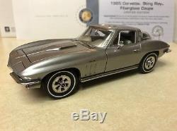 RARE 1/24 Franklin Mint Silver w Silver 1965 Corvette Sting Ray S25E932 1 of 25