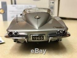 RARE 1/24 Franklin Mint Silver w Silver 1965 Corvette Sting Ray S25E932 1 of 25