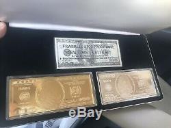 RARE 2001 9/11 LIMITED EDITION PROOF 4oz SILVER/GOLD BAR FRANKLIN $100 COA
