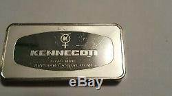 RARE! Kennecon Utah Mine Fine Silver. 999 Bullion 4.5 Ounce Collector Bar