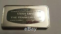 RARE! Kennecon Utah Mine Fine Silver. 999 Bullion 4.5 Ounce Collector Bar