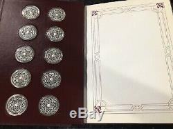 RARE RED COVER The Genius of Michelangelo 60 Sterling Silver Medals Franklin