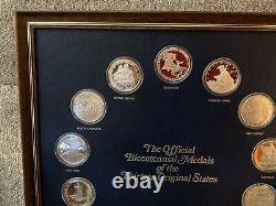 RARE SILVER (300 grains)Official Bicentennial Medals 13 Original States 1975