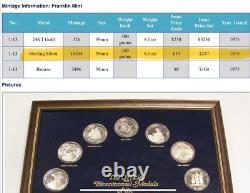 RARE SILVER (300 grains)Official Bicentennial Medals 13 Original States 1975