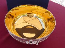 RARE SOLID STERLING SILVER BOWL BICENTENNIAL THE FRANKLIN MINT 24kt GOLD withBOX