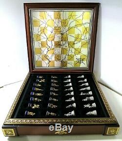(RI4) Franklin Mint 24K Gold & Silver Edition Civil War Gettysburg Chess Set