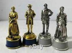 (RI4) Franklin Mint 24K Gold & Silver Edition Civil War Gettysburg Chess Set