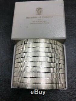ROLL OF 10 Panama 1972 Franklin Mint Sterling Silver 20 Balboas Proof with BOX