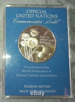 RUSSIA PROOF SET 3 Medals 1972 1973 United Nations RUSSIAN EDITION SILVER