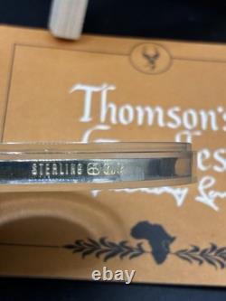 Rare 1970s Franklin Mint Sterling Silver Thomson's Gazelles 2 Oz Medal