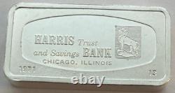 Rare 1971 Harris Trust Chicago Franklin Mint 925 Silver bar #13 1.9 ASW