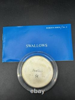 Rare 2 Oz Franklin Mint Sterling Silver Swallows Medal No. 4 1970 with Certificate