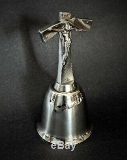 Rare Collectible Salvador Dali Easter Christ 1976 Franklin Mint Silver Bell