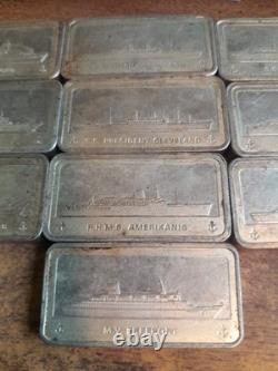 Rare Franklin Mint 1000 Grain Sterling Silver Ship Bar 10 Available