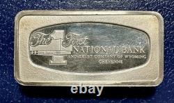 Rare Franklin Mint 2 oz. Bar (Silver) Cheyenne Wyoming 1st National