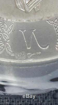 Rare Franklin Mint 925 Sterling Silver 24 Piece Alphabet Flower Plate Set New