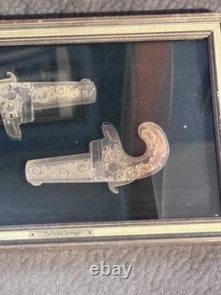 Rare Franklin Mint Pocket Derringers 24k Gold & Sterling Silver Silhouette Frame
