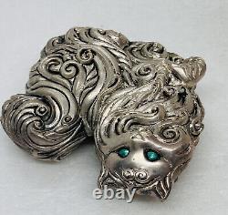 Rare The Franklin Mint Cat Paperweight 3 Unique Heavy Metal Art Figurine O