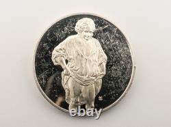 Rembrandt, A Woman Bathing in a Stream Franklin Mint, Sterling Round 66.4 gram