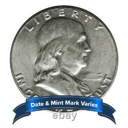 Roll of 20 $10 Face Value Full Dates 90% Silver Franklin Half Dollars