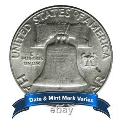 Roll of 20 $10 Face Value Full Dates 90% Silver Franklin Half Dollars