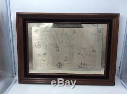 Royal Geographical Society Silver Map of the World Franklin Mint 1976