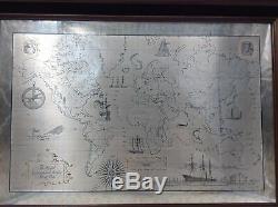 Royal Geographical Society Silver Map of the World Franklin Mint 1976